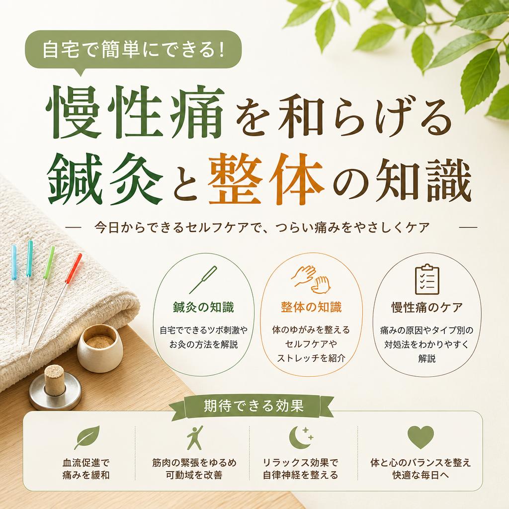 自宅で簡単にできる！慢性痛を和らげる鍼灸と整体の知識