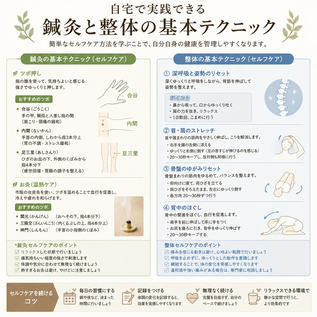 自宅でできる鍼灸と整体の基本