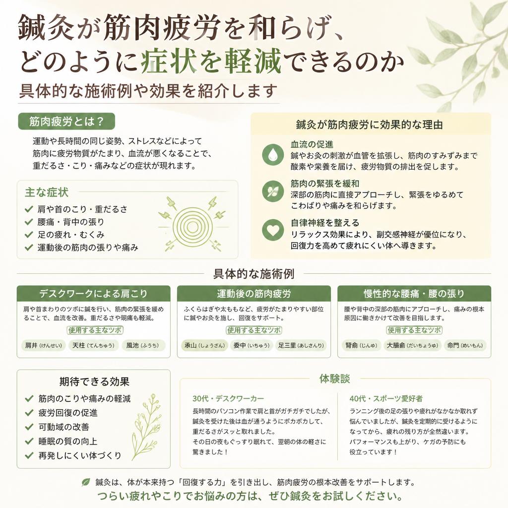 3. 筋肉疲労や症状の緩和