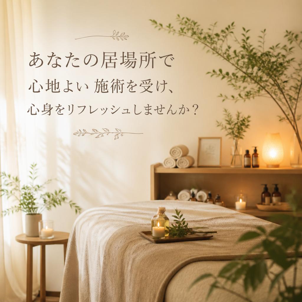 あなたの居場所で心地よい施術を受け、心身をリフレッシュしませんか？