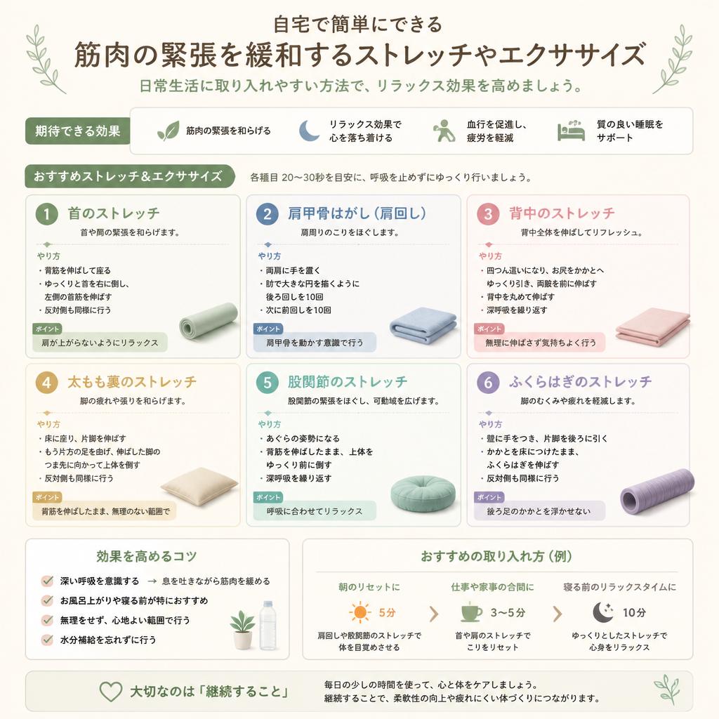 自宅で実践！筋肉の緊張緩和法