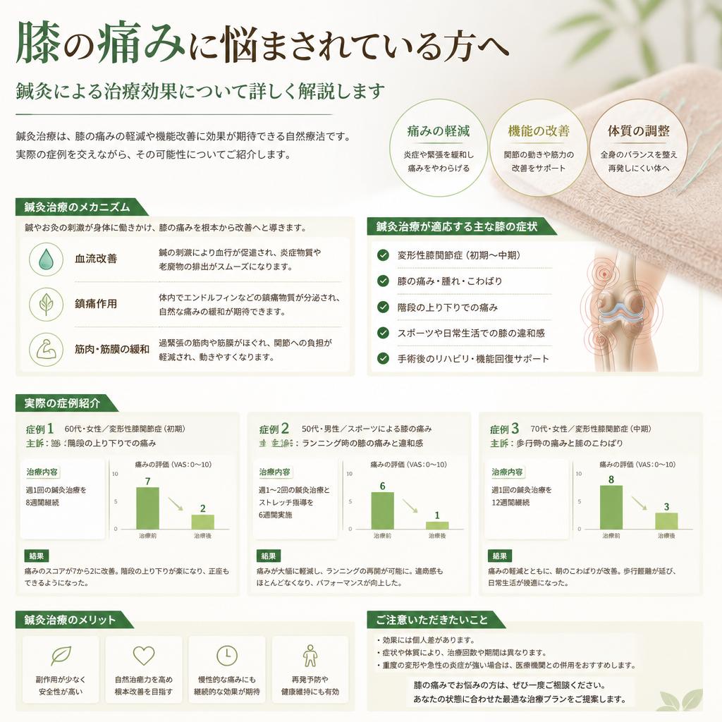 2. 膝の痛みを軽減する鍼灸施術の効果