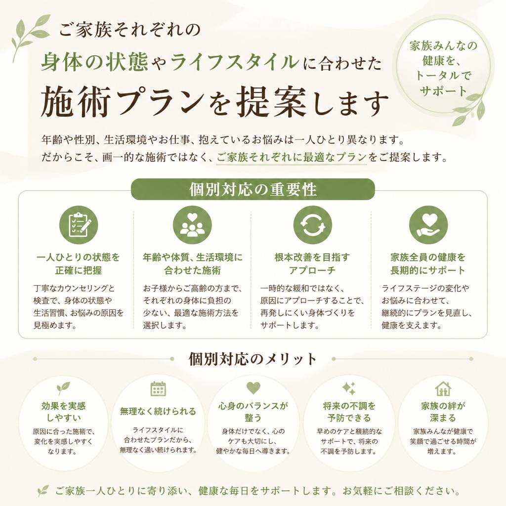 ご家族に合った施術を提案