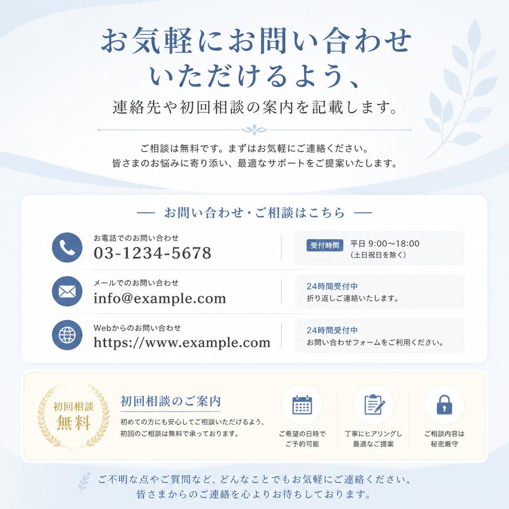 7. お問い合わせ - あなたの健康をサポートします