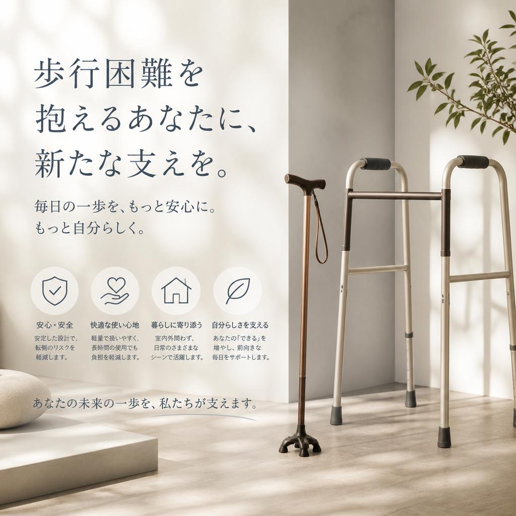 歩行困難を抱えるあなたに、新たな支えを。