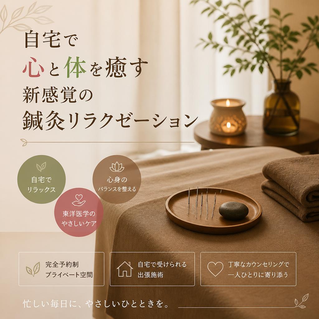 自宅で心と体を癒す新感覚の鍼灸リラクゼーション
