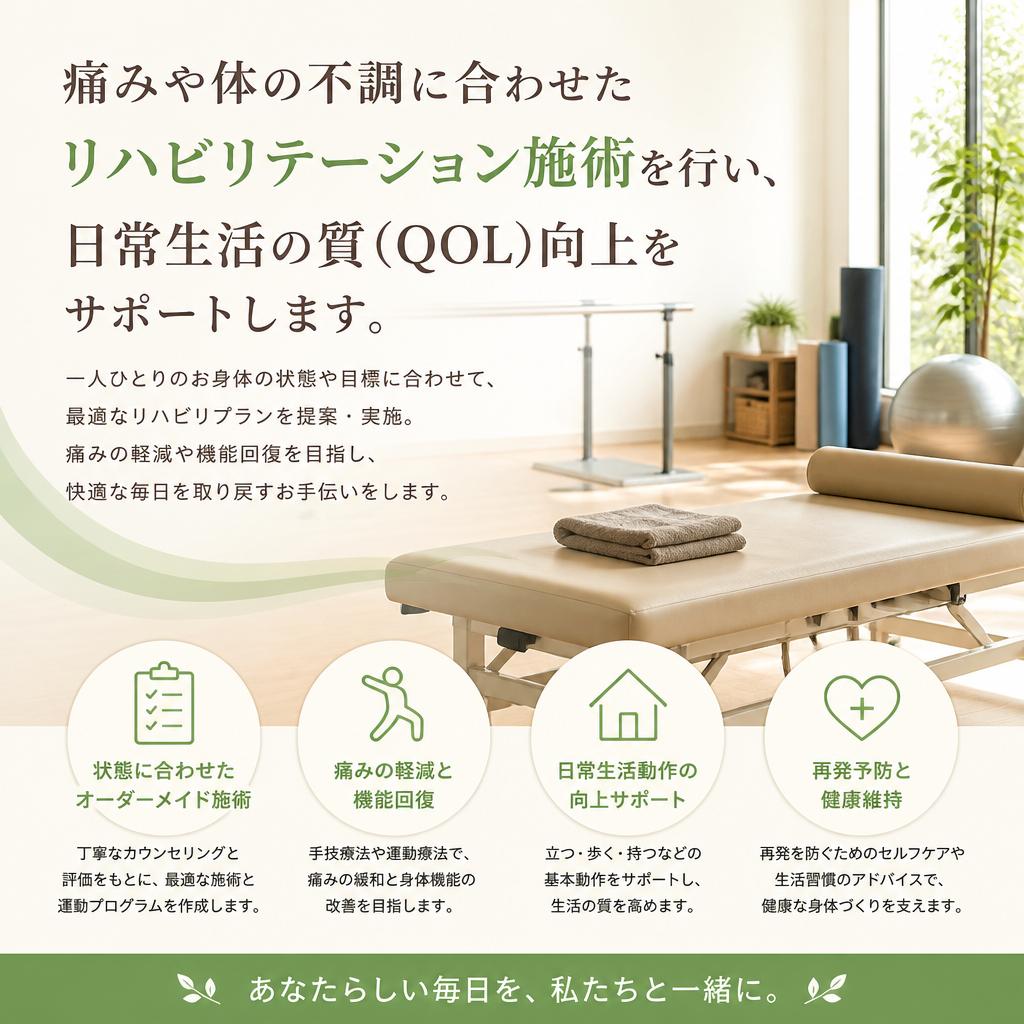 リハビリテーションに特化した施術